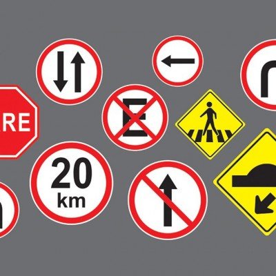 Placas de sinalização de trânsito - padrão DER